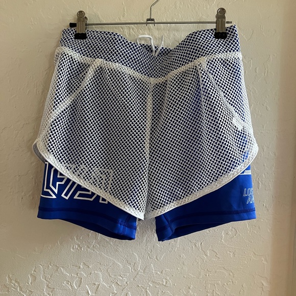 LF The Brand Mesh Fishnet Layered Shorts - Picture 1 of 8
